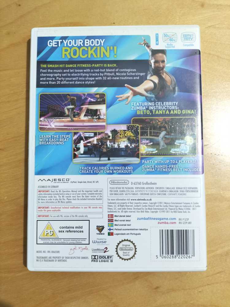Zumba Fitness 2 - Nintendo Wii (Kuju Entertainment - 4) video game collectible [Barcode 5060288220267] - Main Image 2