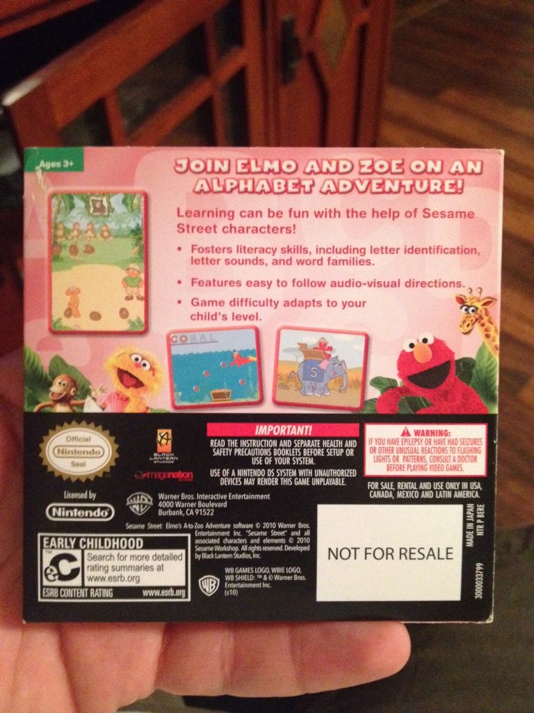 Sesame Street: Elmo’s A-to-Zoo Adventure - Nintendo DS (Warner Bros - Interactive) video game collectible - Main Image 2