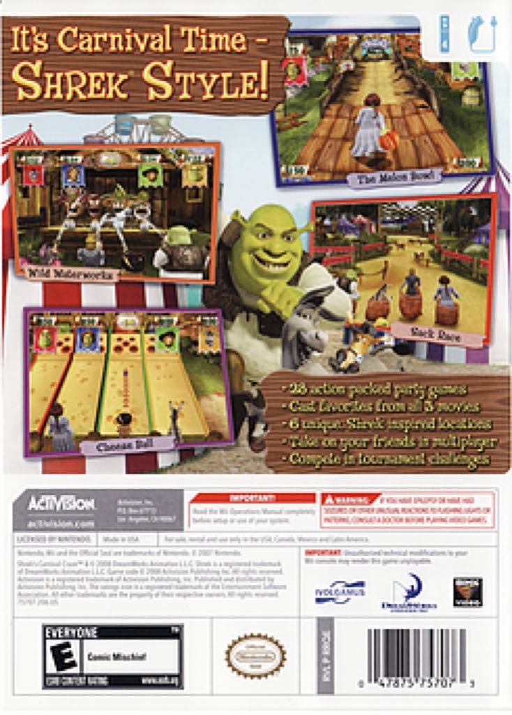 Shrek’s Carnival Craze Party Games - Nintendo Wii (4) video game collectible [Barcode 5030917056840] - Main Image 2