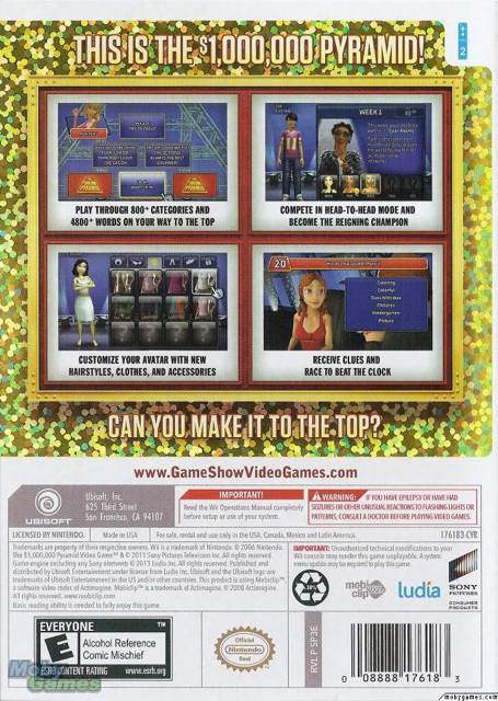 The $1,000,000 Pyramid (Wii) - Nintendo Wii (Ubisoft - 2) video game collectible [Barcode 008888176183] - Main Image 2
