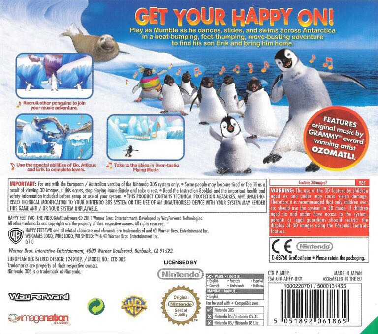 Happy Feet 2 - Nintendo 3DS (WB Games - 1) video game collectible [Barcode 883929162055] - Main Image 2