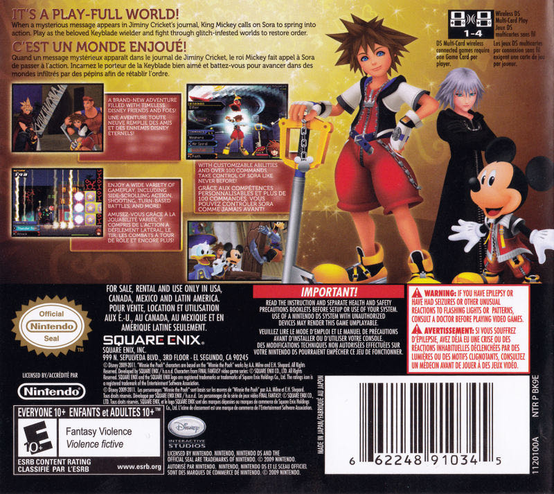 Kingdom Hearts: Recoded - Nintendo DS (Square Enix - 1) video game collectible [Barcode 5021290045897] - Main Image 2