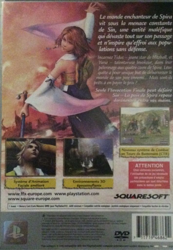 Final Fantasy X - Sony PlayStation 2 (PS2) (Sqaresoft) video game collectible [Barcode 711719468622] - Main Image 2