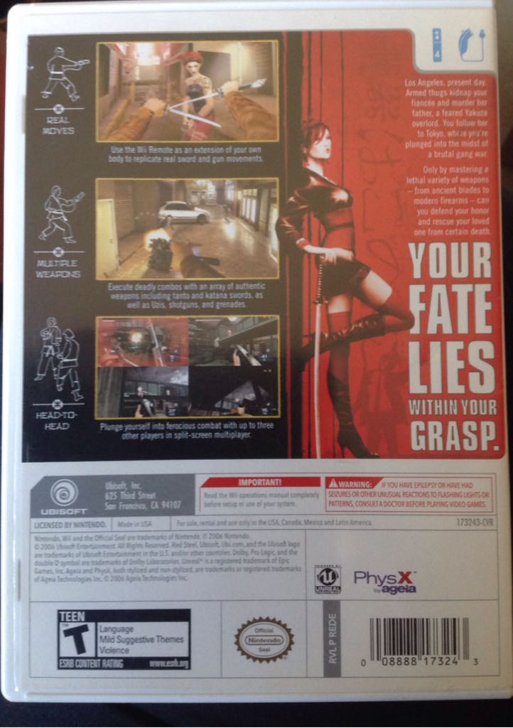 Red Steel - Nintendo Wii (Ubisoft - 1 Players) video game collectible [Barcode 0008888173243] - Main Image 2