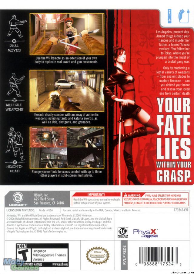 Red Steel - Nintendo Wii (Ubisoft - 4) video game collectible [Barcode 008222173243] - Main Image 2