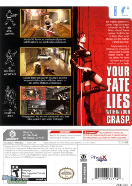 Red Steel - Nintendo Wii (Ubisoft - 1) video game collectible [Barcode 008888173243] - Main Image 2