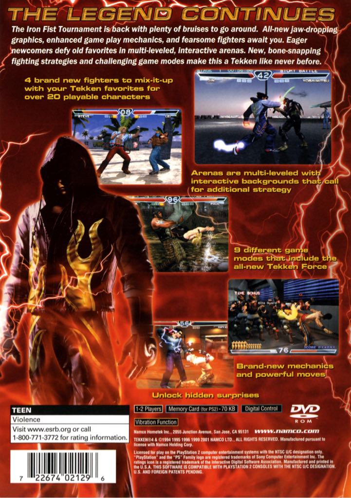 Tekken 4 - Sony PlayStation 2 (PS2) (Namco - 2) video game collectible [Barcode 711719387626] - Main Image 2