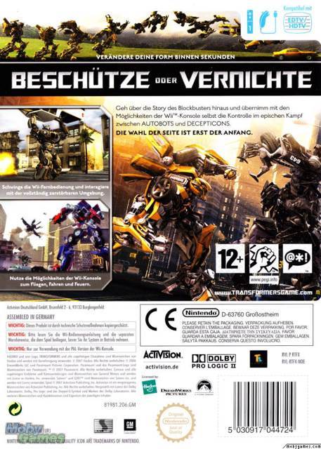 TRANSFORMERS: The Game - Nintendo Wii (1) video game collectible [Barcode 047875822337] - Main Image 2