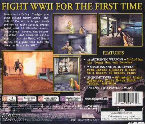 Medal Of Honor - Sony PlayStation (Electronic Arts/EA Games - 2) video game collectible [Barcode 014633097450] - Main Image 2