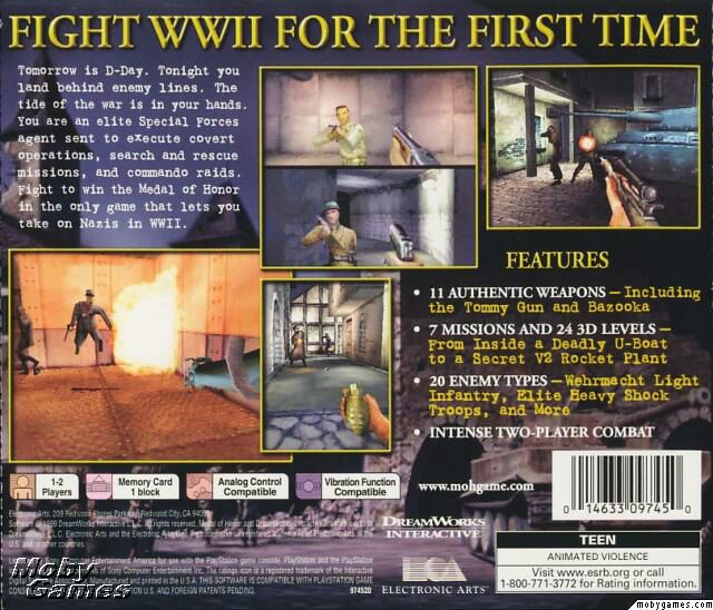 Medal Of Honor - Sony PlayStation video game collectible - Main Image 2