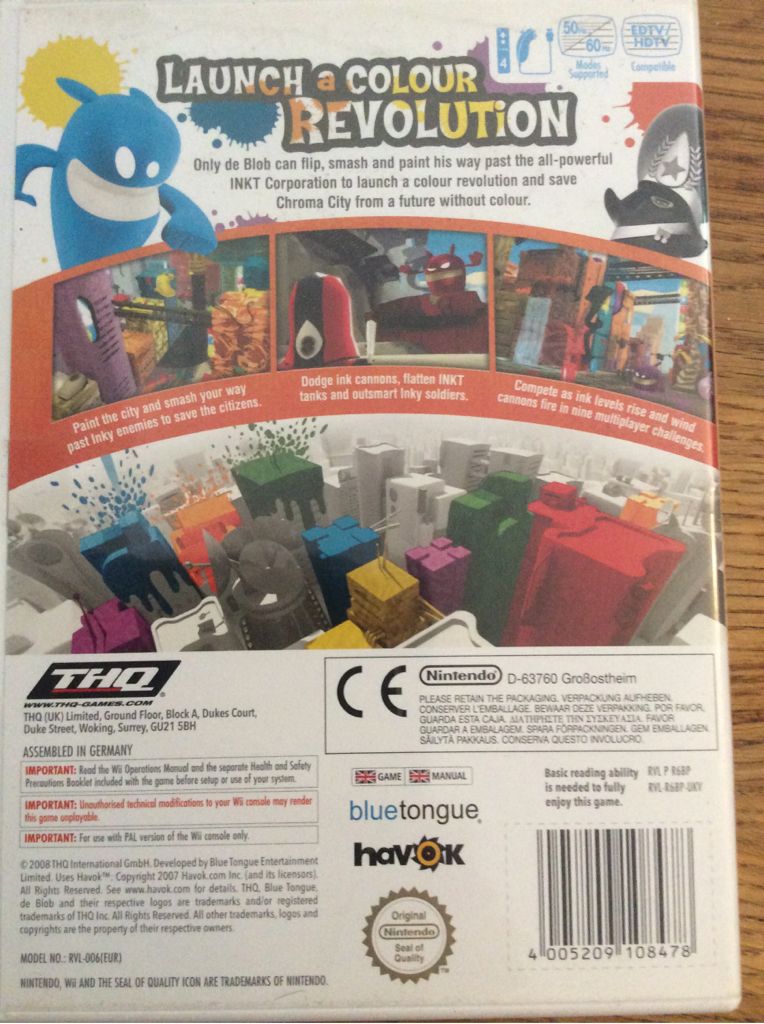 De Blob (U) - Nintendo Wii (Nintendo - 4) video game collectible [Barcode 4005209108478] - Main Image 2