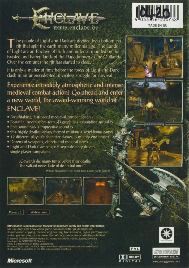 Enclave - Microsoft Xbox (TopWare Interactive - 1) video game collectible [Barcode 4033756004745] - Main Image 2