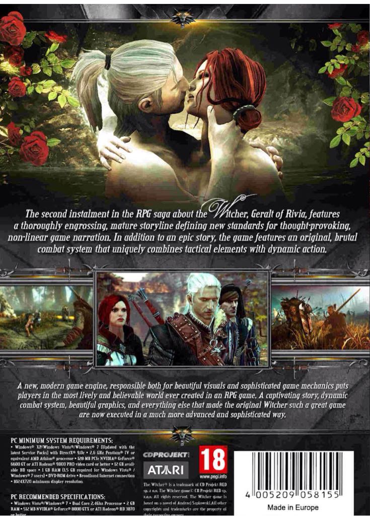 The Witcher 2: Assassins of Kings - Enhanced Edition - Valve Steam (CD - Project) video game collectible [Barcode 742725280557] - Main Image 2