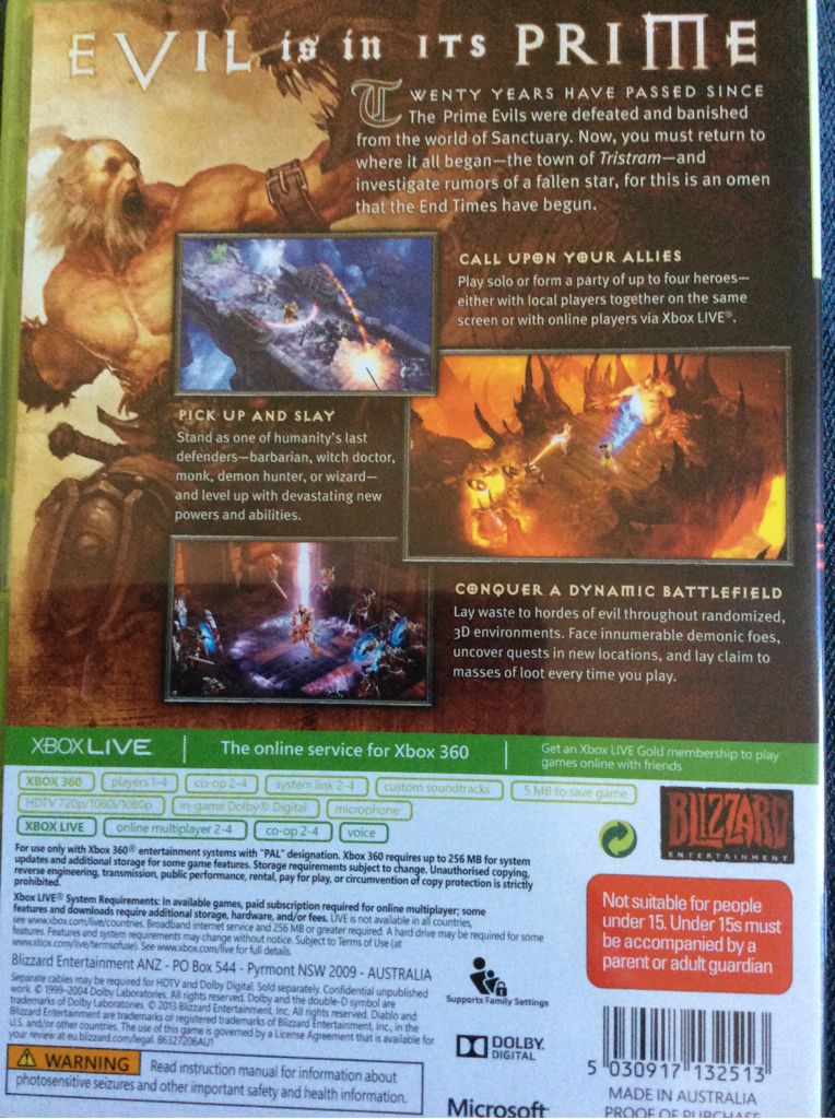 Diablo III - Microsoft Xbox 360 (Blizzard Entertainment - 1-4) video game collectible [Barcode 5030917132513] - Main Image 2