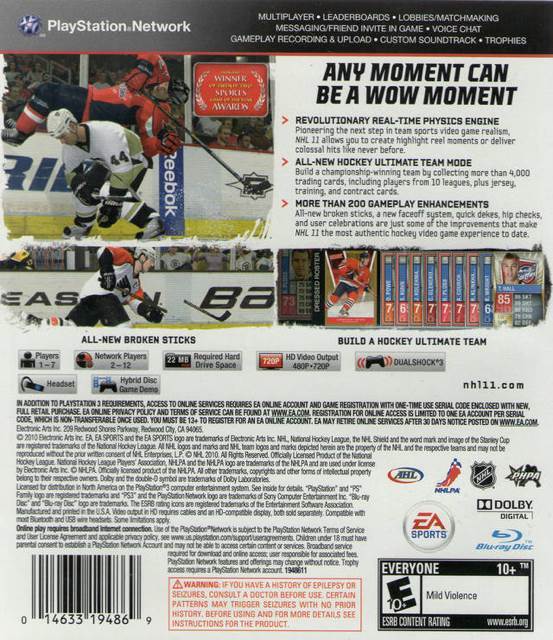 Nhl 11 - Sony PlayStation 3 (PS3) (Ea Sports - 4) video game collectible [Barcode 5030941092371] - Main Image 2