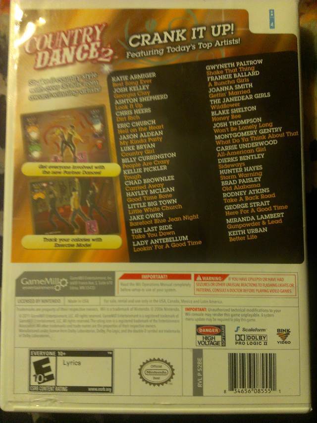 Country Dance 2 - Nintendo Wii (4) video game collectible [Barcode 834656085551] - Main Image 2