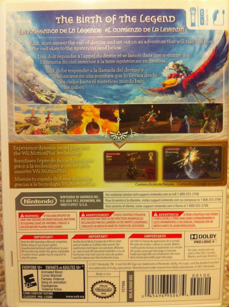 The Legend Of Zelda Skyward Sword - Nintendo Wii (1) video game collectible - Main Image 2
