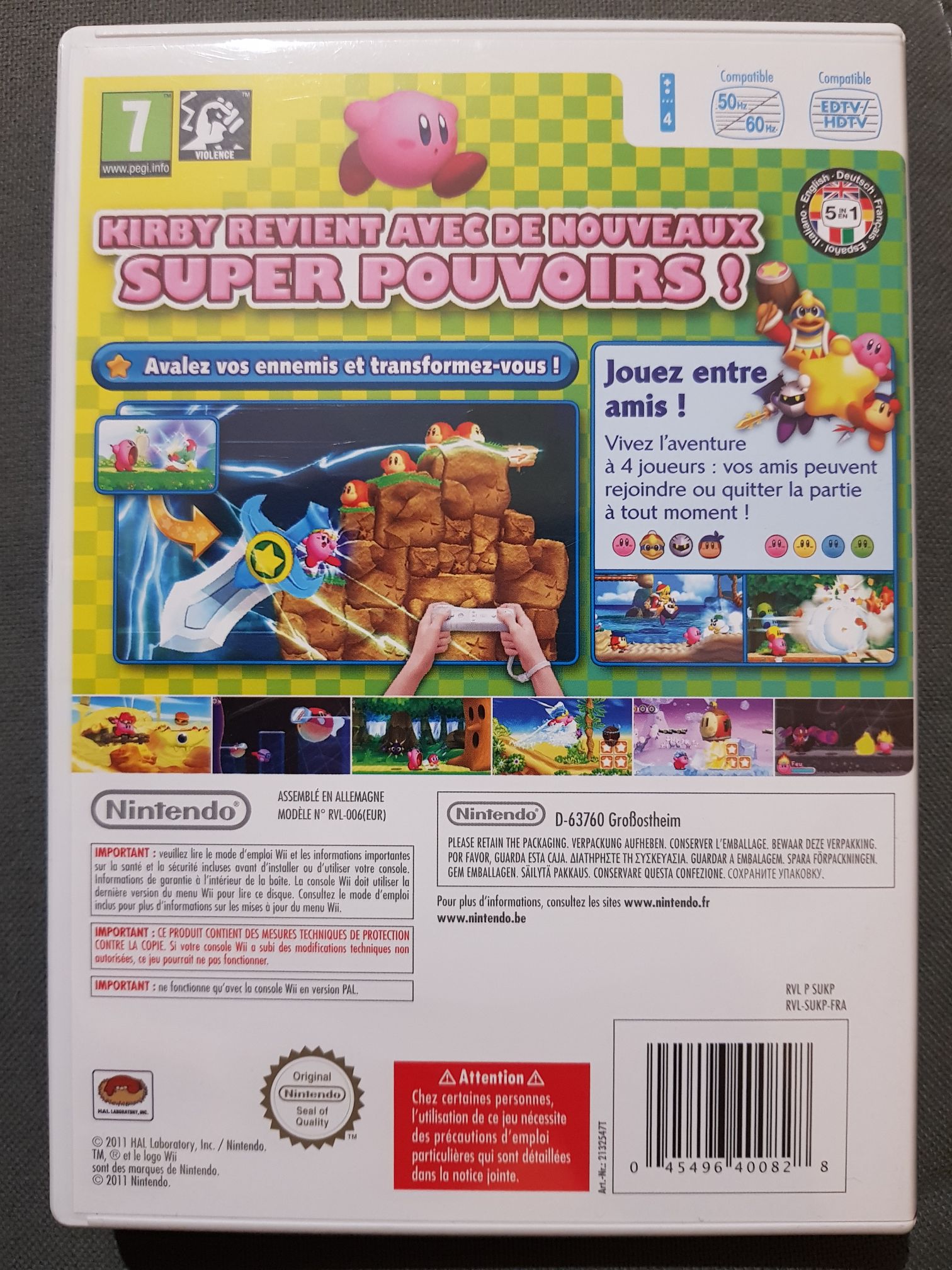Kirby’s Adventure Wii - Nintendo Wii (Nintendo - 1-4) video game collectible [Barcode 045496400828] - Main Image 2