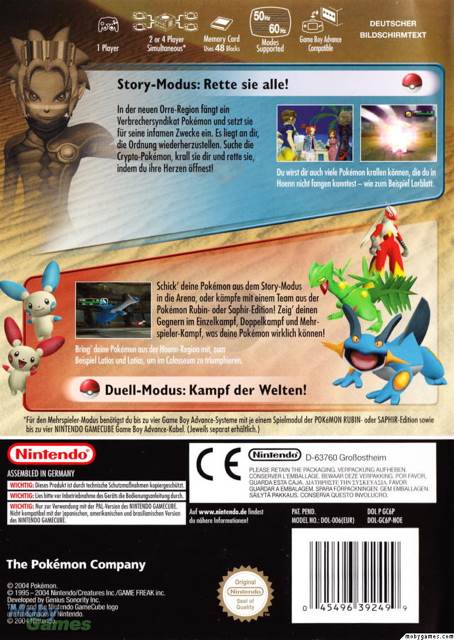 Pokemon Colosseum - Nintendo GameCube (Nintendo - 1) video game collectible [Barcode 045496392185] - Main Image 2