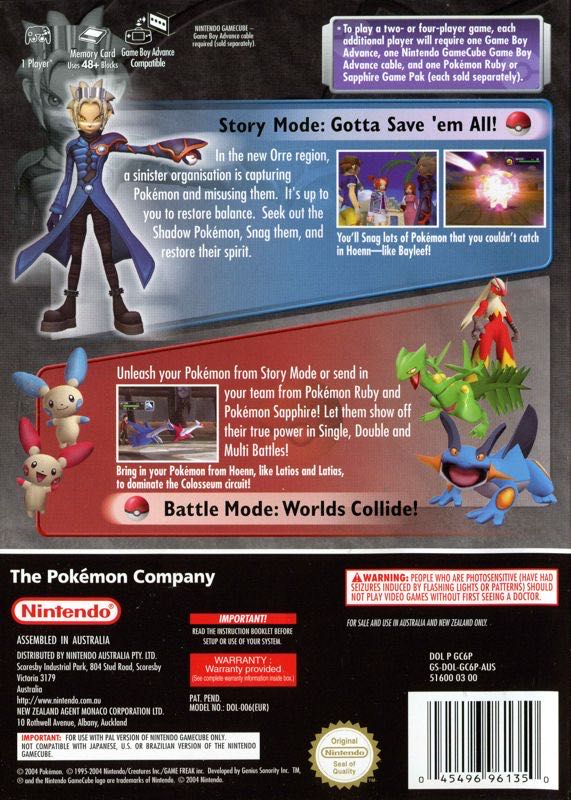 Pokemon Colosseum - Nintendo GameCube video game collectible [Barcode 045496393014] - Main Image 2