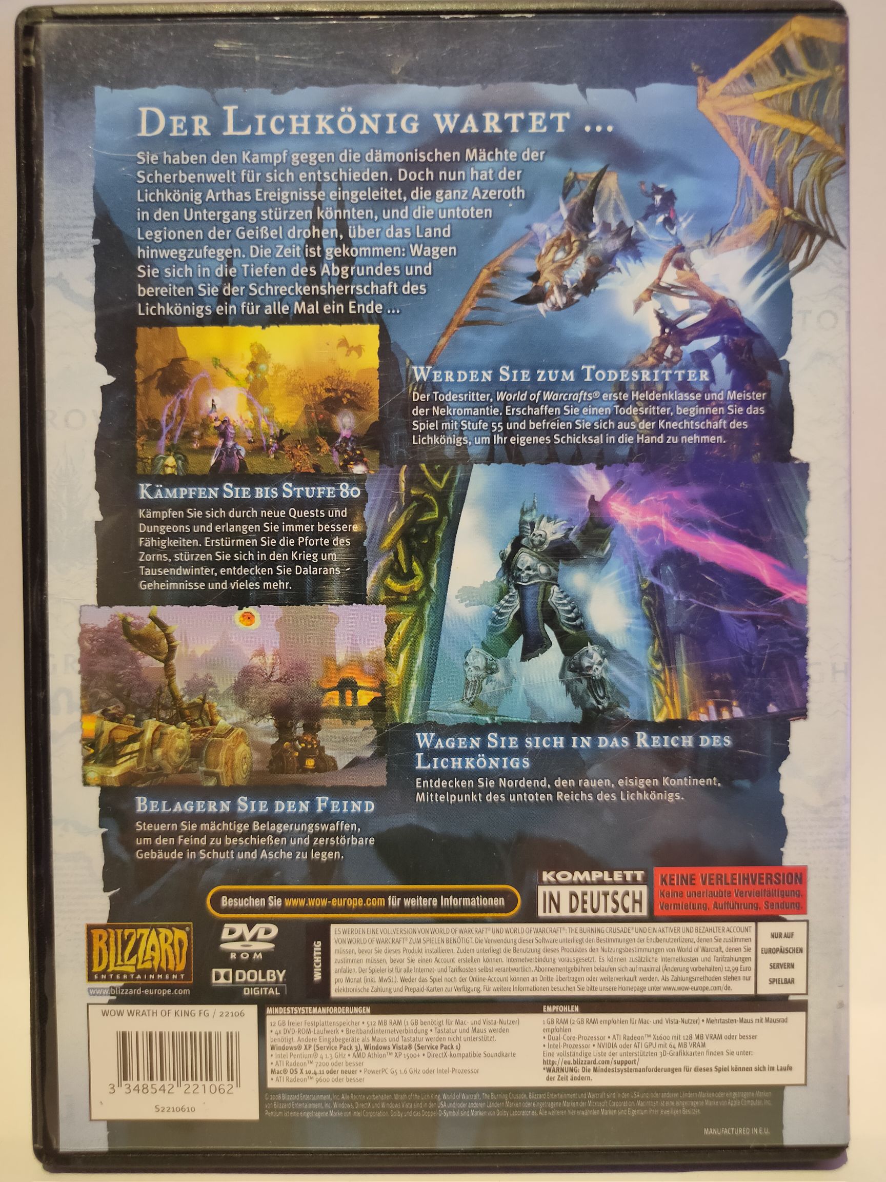 World of Warcraft: Wrath of the Lich King - PC (Blizzard Entertainment - Unlimited) video game collectible [Barcode 3348542221109] - Main Image 2
