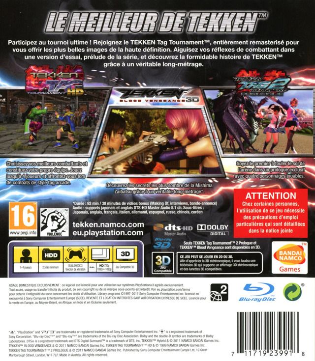 Tekken Hybrid - Sony PlayStation 3 (PS3) (Sony Computer Entertainment Europe Ltd. - 1-4) video game collectible [Barcode 711719239819] - Main Image 2