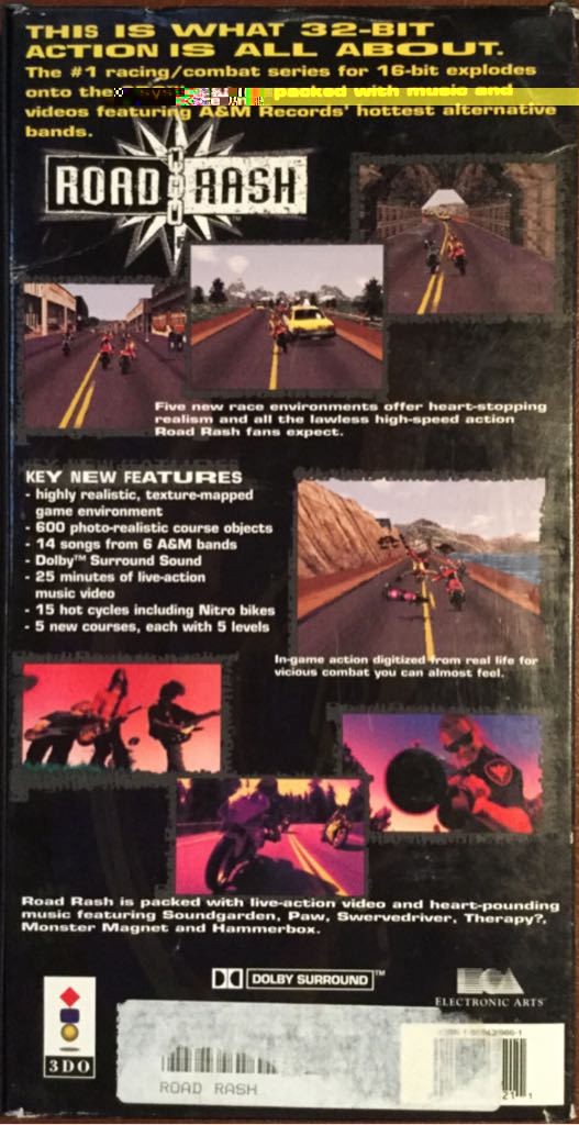 Road Rash (No Longbox) - 3DO (Electronic Arts) video game collectible [Barcode 5015839176227] - Main Image 2