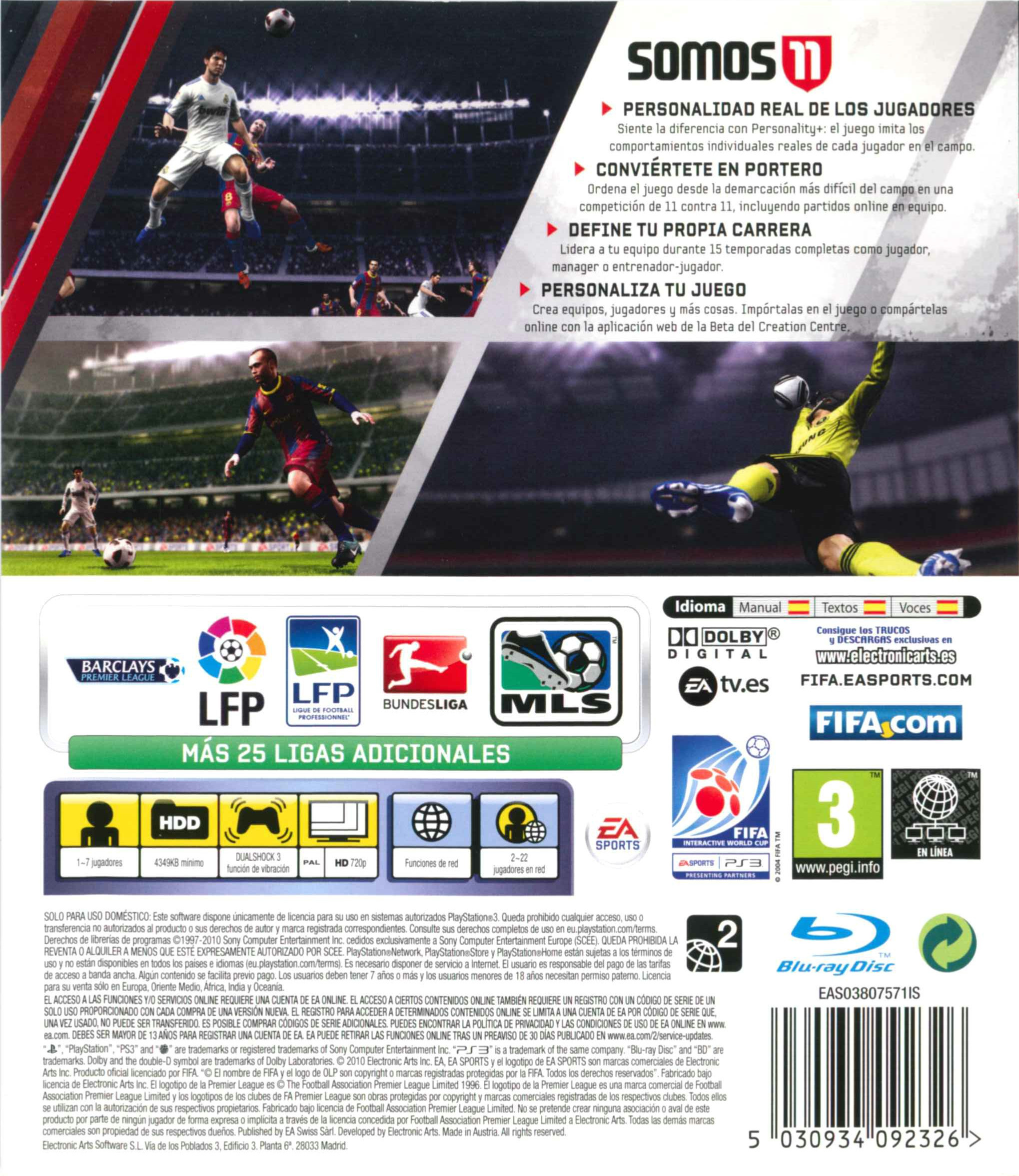 FIFA 11 - Sony PlayStation 3 (PS3) (EA - 7) video game collectible [Barcode 5030934092326] - Main Image 2