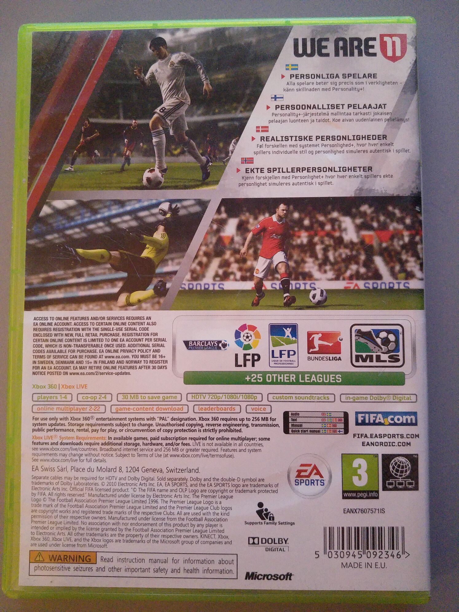 FIFA 11 - Microsoft Xbox 360 (Electronic Arts/EA Games - 1-4) video game collectible [Barcode 5030945092346] - Main Image 2