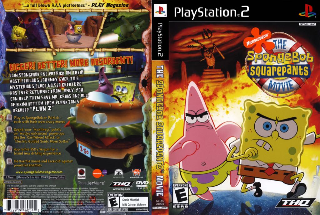 The SpongeBob SquarePants Movie - Sony PlayStation 2 (PS2) (THQ - 1) video game collectible [Barcode 752919460542] - Main Image 2