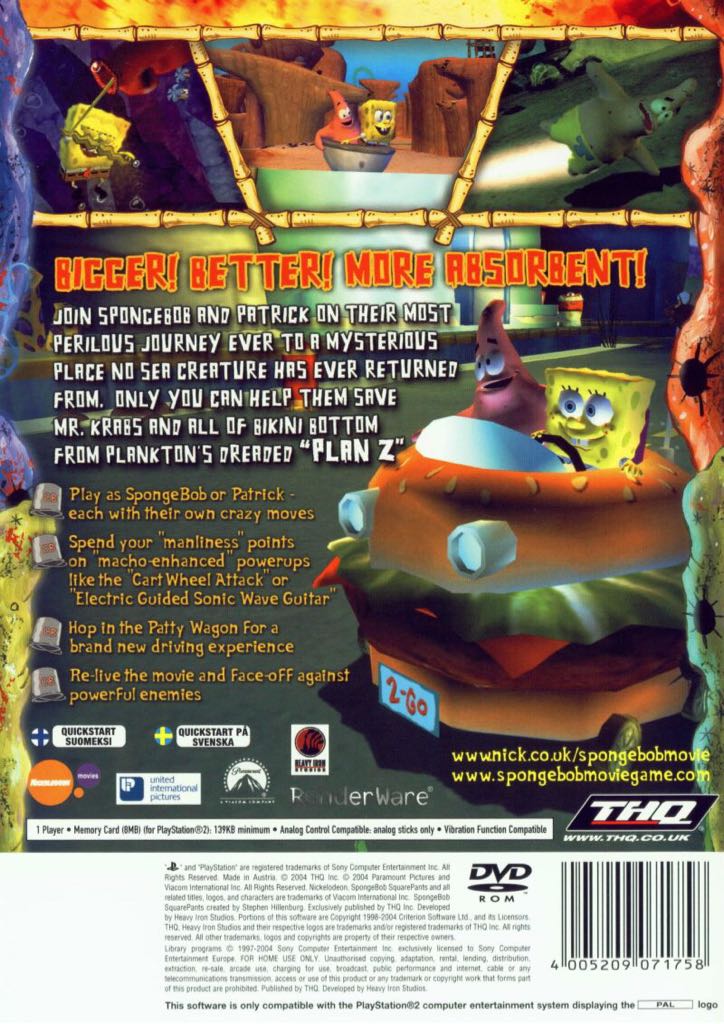 The Spongebob Squarepants Movie - Sony PlayStation 2 (PS2) video game collectible - Main Image 2