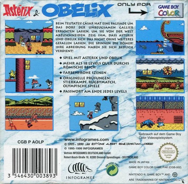Asterix & Obelix - Nintendo Game Boy Color (Infogrames - 1) video game collectible [Barcode 3546430003893] - Main Image 2