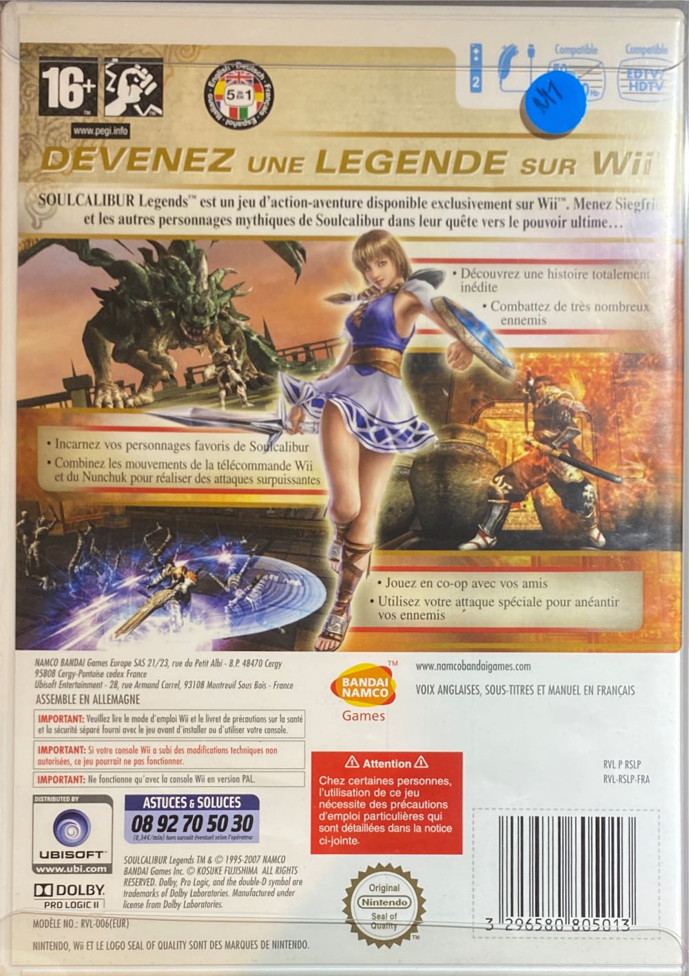 Soul Calibur Legends (Modded) - Nintendo Wii (NAMCO BANDAI Games Europe S.A.S. - 1) video game collectible [Barcode 3296580805013] - Main Image 4