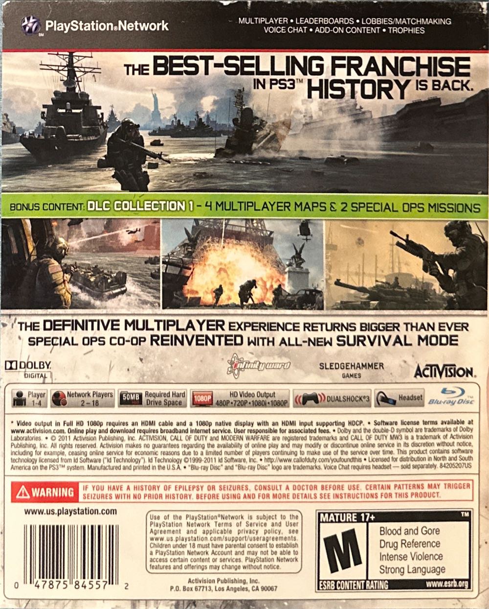 Call Of Duty: Modern Warfare 3 - Sony PlayStation 3 (PS3) (Activision - 1) video game collectible [Barcode 047875845572] - Main Image 2