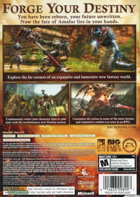 Kingdoms Of Amalur: Reckoning - Sony PlayStation 3 (PS3) (Electronic Arts/EA Games - 1) video game collectible [Barcode 5030947103644] - Main Image 2