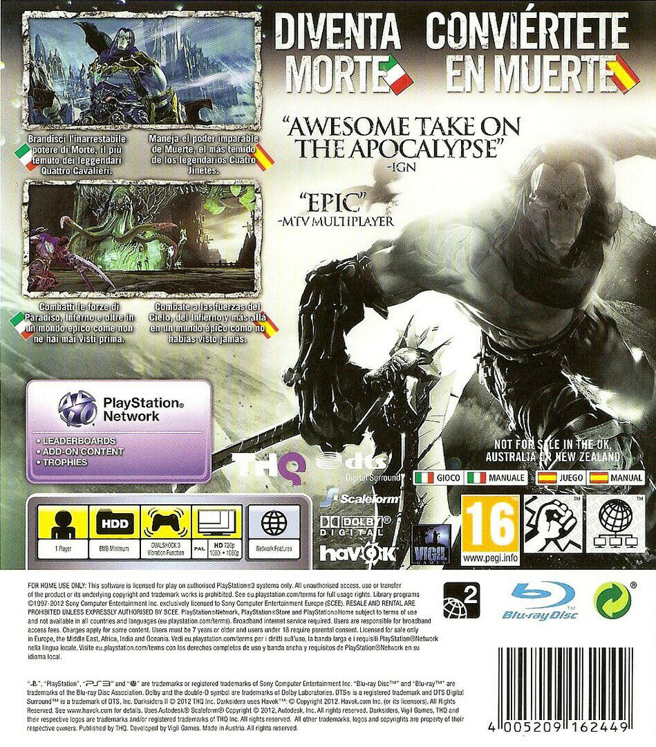 Darksiders 2 - Sony PlayStation 3 (PS3) (Nordic Games - 1) video game collectible [Barcode 711719050834] - Main Image 2