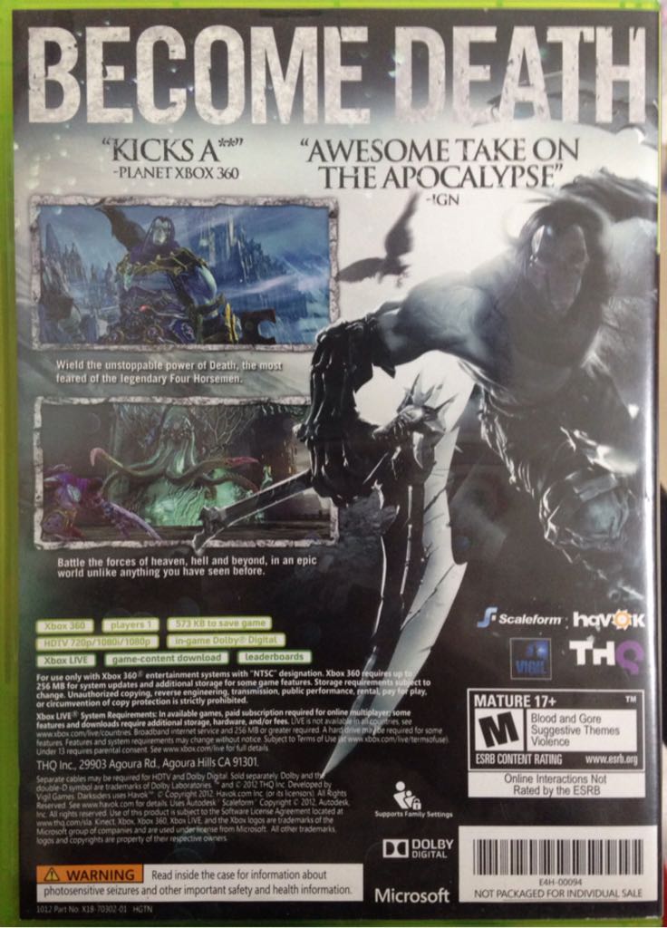 Darksiders 2 - Microsoft Xbox 360 video game collectible - Main Image 2