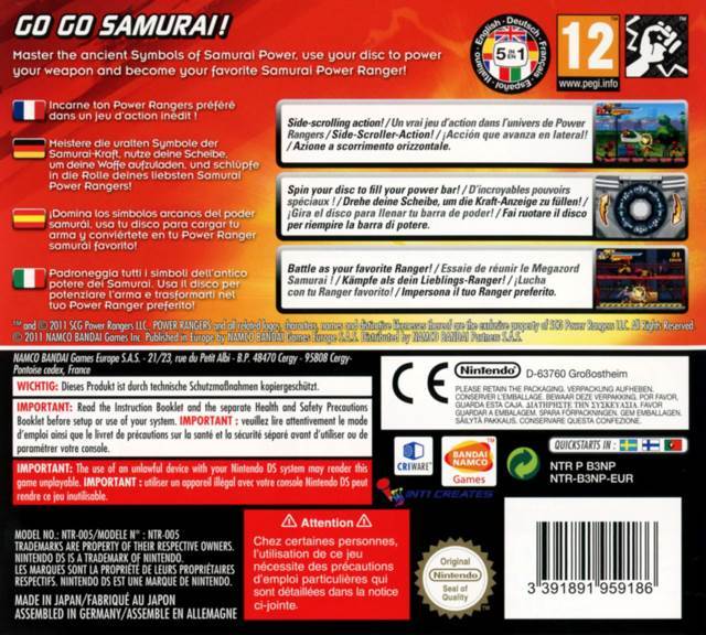 Power Rangers Samurai - Nintendo DS (Bandai) video game collectible [Barcode 722674700351] - Main Image 2