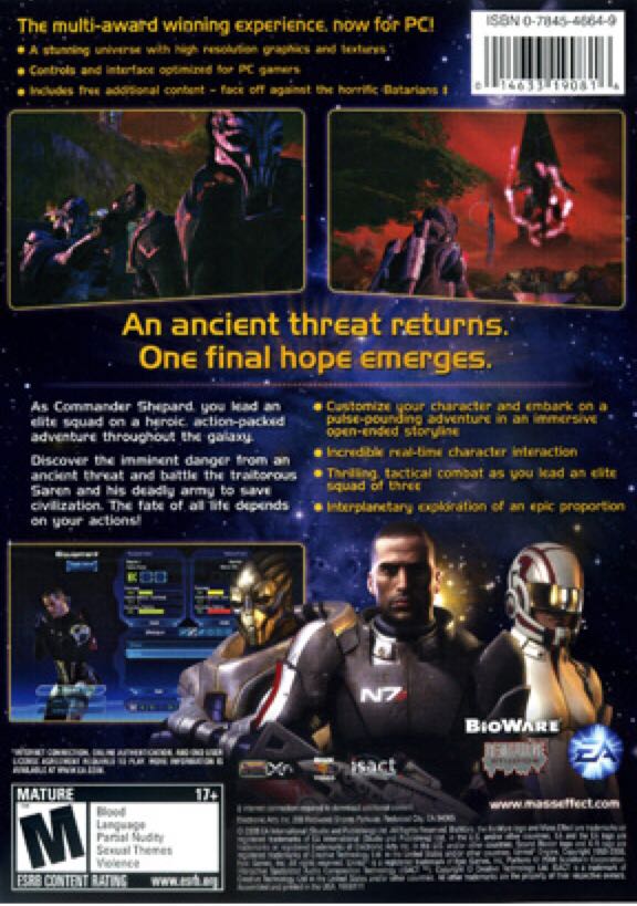 Mass Effect 1 - PC (Microsoft Game Studios/Electronic Arts - 1) video game collectible - Main Image 2