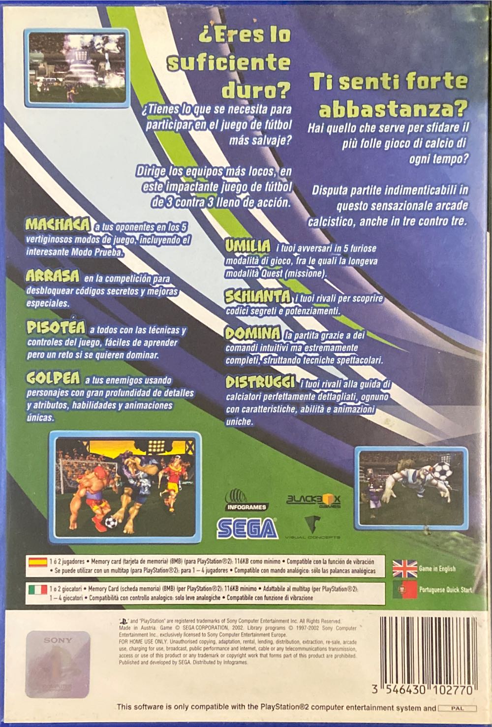 Sega Soccer Slam - Sony PlayStation 2 (PS2) (Sega - 1-2) video game collectible [Barcode 3546430102770] - Main Image 2