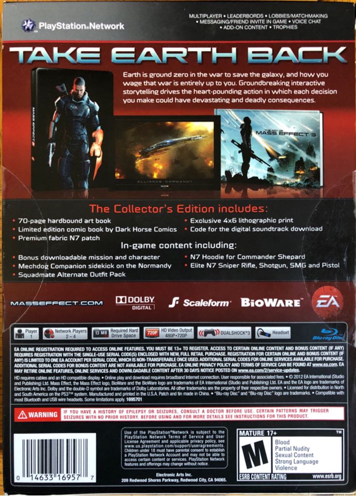 Mass Effect 3: N7 Collector’s Edition - Sony PlayStation 3 (PS3) (Electronic Arts/EA Games - 4) video game collectible [Barcode 014633169577] - Main Image 2