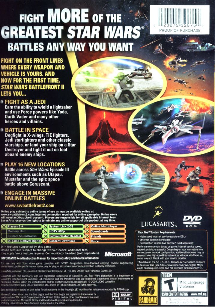 Star Wars : Battlefront II - Microsoft Xbox (LucasArts - 2) video game collectible [Barcode 023272003210] - Main Image 2