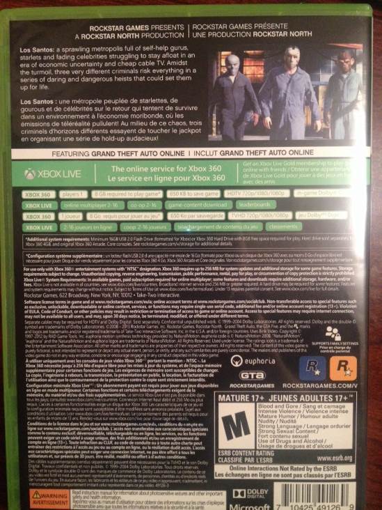 Grand Theft Auto V - Sony PlayStation 3 (PS3) (Rockstar Games - 1) video game collectible [Barcode 4180477491269] - Main Image 2
