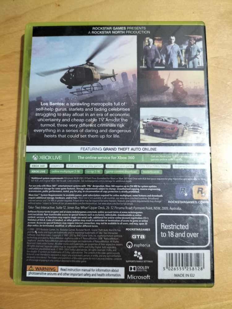 Grand Theft Auto V - Microsoft Xbox 360 (Rock Star Games - 1-16) video game collectible [Barcode 5026555258128] - Main Image 2