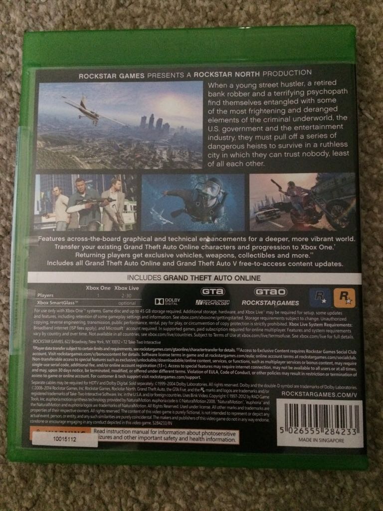 Grand Theft Auto V - Microsoft Xbox One (Rockstar Games) video game collectible [Barcode 5026555284233] - Main Image 2