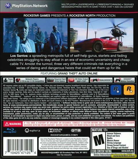 Grand Theft Auto V - Sony PlayStation 4 (PS4) (Rockstar Games - 1) video game collectible [Barcode 5026555416986] - Main Image 2