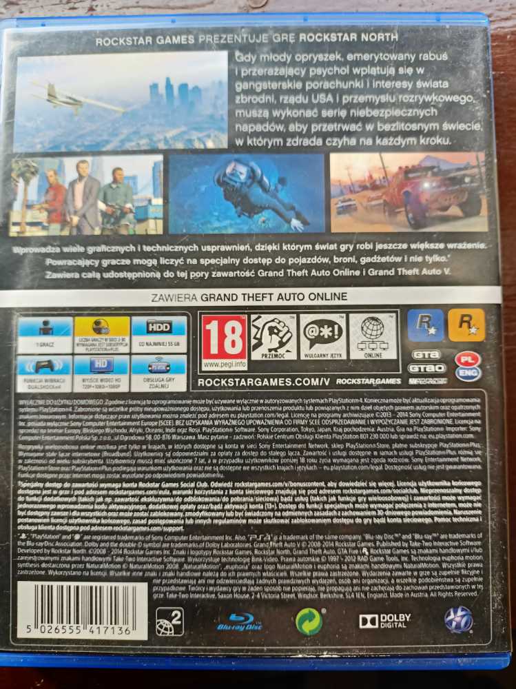 Grand Theft Auto V - Sony PlayStation 4 (PS4) (Rockstar Games - 1) video game collectible [Barcode 5026555417136] - Main Image 2