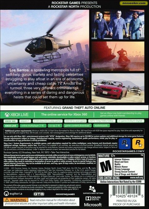 Grand Theft Auto V - Microsoft Xbox 360 (Rockstar Game - 99999) video game collectible - Main Image 2