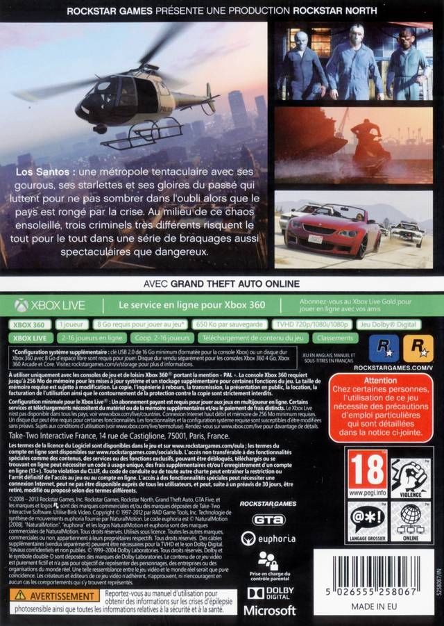 Grand Theft Auto V - Microsoft Xbox 360 (Rockstar Games - 1) video game collectible - Main Image 2