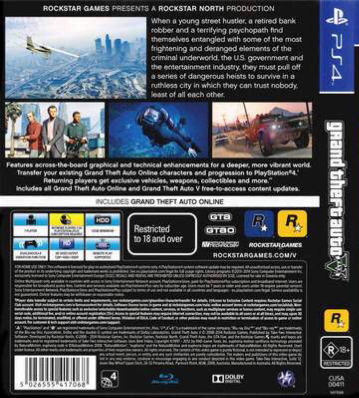 Grand Theft Auto V - Sony PlayStation 4 (PS4) (Rockstar Games - 1) video game collectible - Main Image 2